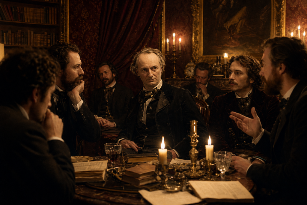 charles baudelaire dans un salon littéraire parisien du XIXe